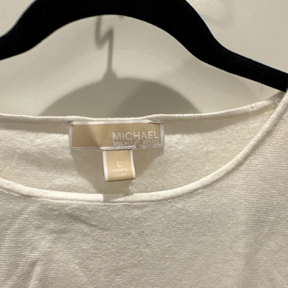 Michael Kors Cream Long Sleeve Crew Top